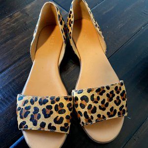 JCrew Leopard Print OPen Toe Flats